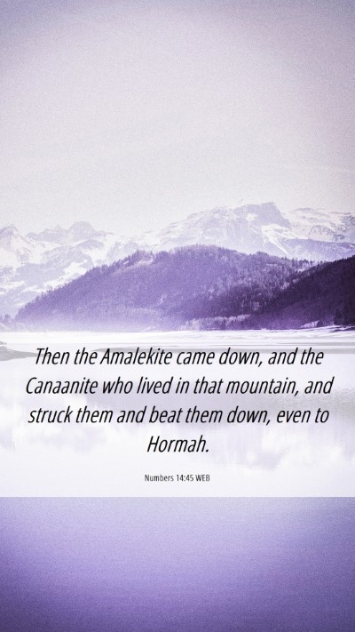 Picture 06 - Numbers 14:45 WEB Mobile Phone Wallpaper - Then the Amalekite came down, and the Canaanite - Mobile Bible Verse Wallpaper
