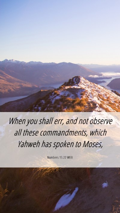 Picture 06 - Numbers 15:22 WEB Mobile Phone Wallpaper - When you shall err, and not observe all these - Mobile Bible Verse Wallpaper