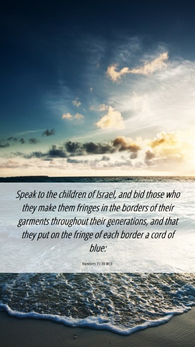 Picture 06 - Numbers 15:38 WEB Mobile Phone Wallpaper - Speak to the children of Israel, and bid those - Mobile Bible Verse Wallpaper