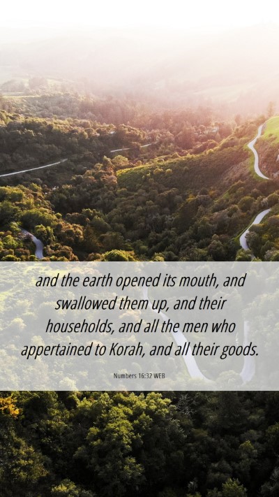 Picture 06 - Numbers 16:32 WEB Mobile Phone Wallpaper - and the earth opened its mouth, and swallowed - Mobile Bible Verse Wallpaper