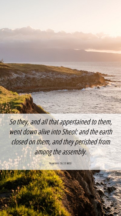 Picture 06 - Numbers 16:33 WEB Mobile Phone Wallpaper - So they, and all that appertained to them, went - Mobile Bible Verse Wallpaper