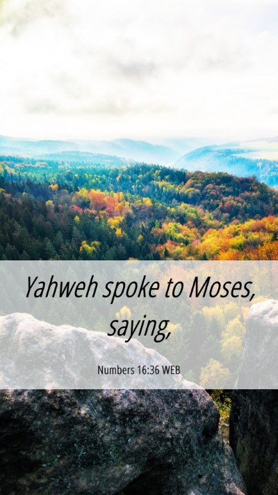 Picture 06 - Numbers 16:36 WEB Mobile Phone Wallpaper - Yahweh spoke to Moses, - Mobile Bible Verse Wallpaper