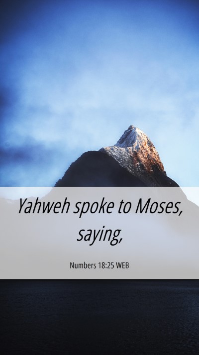 Picture 06 - Numbers 18:25 WEB Mobile Phone Wallpaper - Yahweh spoke to Moses, - Mobile Bible Verse Wallpaper