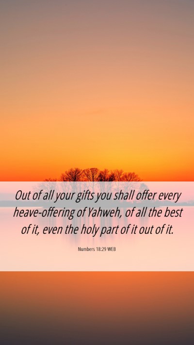 Picture 06 - Numbers 18:29 WEB Mobile Phone Wallpaper - Out of all your gifts you shall offer every - Mobile Bible Verse Wallpaper