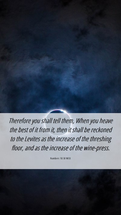 Picture 06 - Numbers 18:30 WEB Mobile Phone Wallpaper - Therefore you shall tell them, When you heave the - Mobile Bible Verse Wallpaper