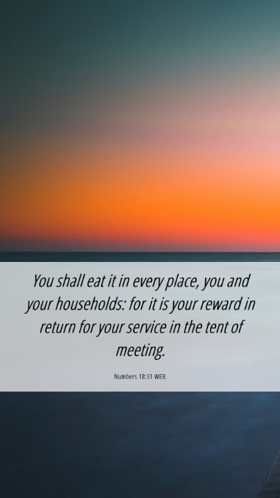 Picture 06 - Numbers 18:31 WEB Mobile Phone Wallpaper - You shall eat it in every place, you and your - Mobile Bible Verse Wallpaper