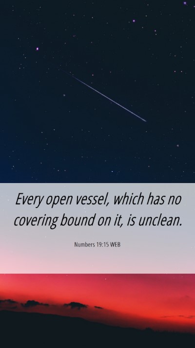 Picture 06 - Numbers 19:15 WEB Mobile Phone Wallpaper - Every open vessel, which has no covering bound on - Mobile Bible Verse Wallpaper