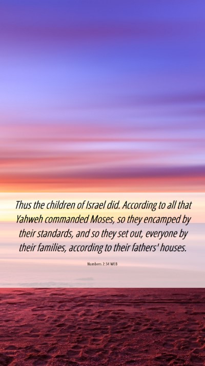 Picture 06 - Numbers 2:34 WEB Mobile Phone Wallpaper - Thus the children of Israel did. According to all - Mobile Bible Verse Wallpaper