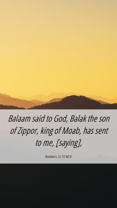 Picture 06 - Numbers 22:10 WEB Mobile Phone Wallpaper - Balaam said to God, Balak the son of Zippor, king - Mobile Bible Verse Wallpaper