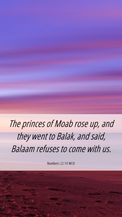 Picture 06 - Numbers 22:14 WEB Mobile Phone Wallpaper - The princes of Moab rose up, and they went to - Mobile Bible Verse Wallpaper