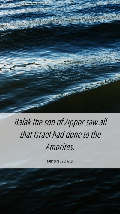 Picture 06 - Numbers 22:2 WEB Mobile Phone Wallpaper - Balak the son of Zippor saw all that Israel had - Mobile Bible Verse Wallpaper