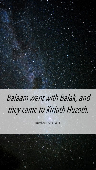 Picture 06 - Numbers 22:39 WEB Mobile Phone Wallpaper - Balaam went with Balak, and they came to Kiriath - Mobile Bible Verse Wallpaper