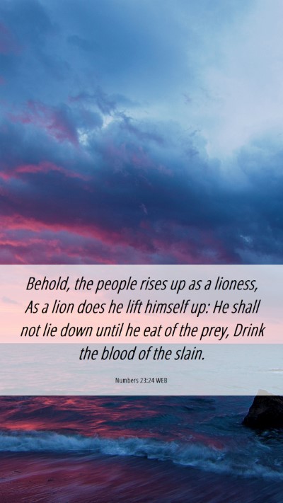 Picture 06 - Numbers 23:24 WEB Mobile Phone Wallpaper - Behold, the people rises up as a lioness, As a - Mobile Bible Verse Wallpaper