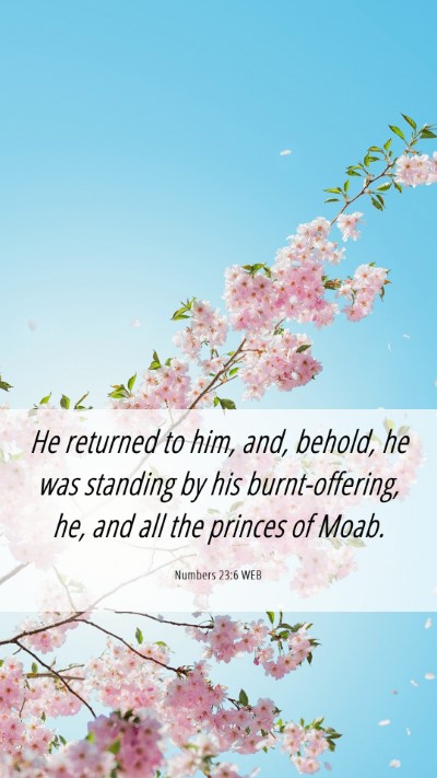 Picture 06 - Numbers 23:6 WEB Mobile Phone Wallpaper - He returned to him, and, behold, he was standing - Mobile Bible Verse Wallpaper