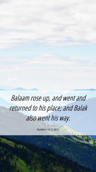 Picture 06 - Numbers 24:25 WEB Mobile Phone Wallpaper - Balaam rose up, and went and returned to his - Mobile Bible Verse Wallpaper