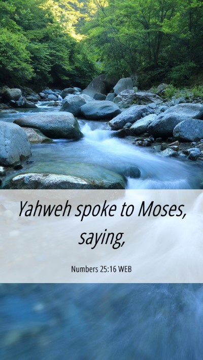 Picture 06 - Numbers 25:16 WEB Mobile Phone Wallpaper - Yahweh spoke to Moses, - Mobile Bible Verse Wallpaper