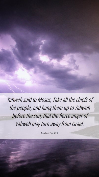 Picture 06 - Numbers 25:4 WEB Mobile Phone Wallpaper - Yahweh said to Moses, Take all the chiefs of the - Mobile Bible Verse Wallpaper