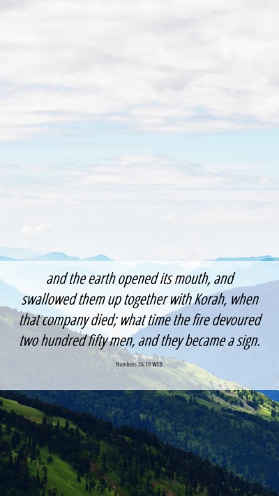 Picture 06 - Numbers 26:10 WEB Mobile Phone Wallpaper - and the earth opened its mouth, and swallowed - Mobile Bible Verse Wallpaper