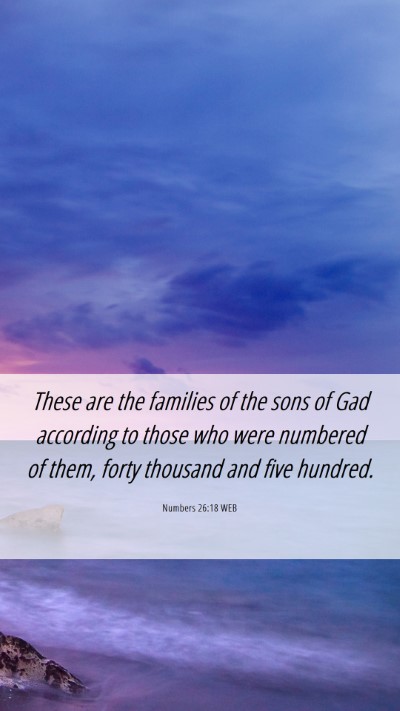 Picture 06 - Numbers 26:18 WEB Mobile Phone Wallpaper - These are the families of the sons of Gad - Mobile Bible Verse Wallpaper