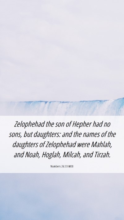 Picture 06 - Numbers 26:33 WEB Mobile Phone Wallpaper - Zelophehad the son of Hepher had no sons, but - Mobile Bible Verse Wallpaper