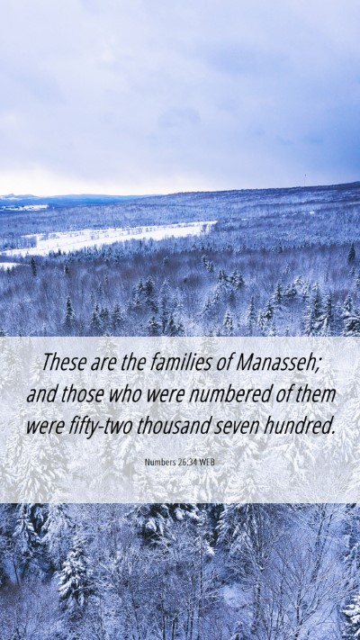 Picture 06 - Numbers 26:34 WEB Mobile Phone Wallpaper - These are the families of Manasseh; and those who - Mobile Bible Verse Wallpaper