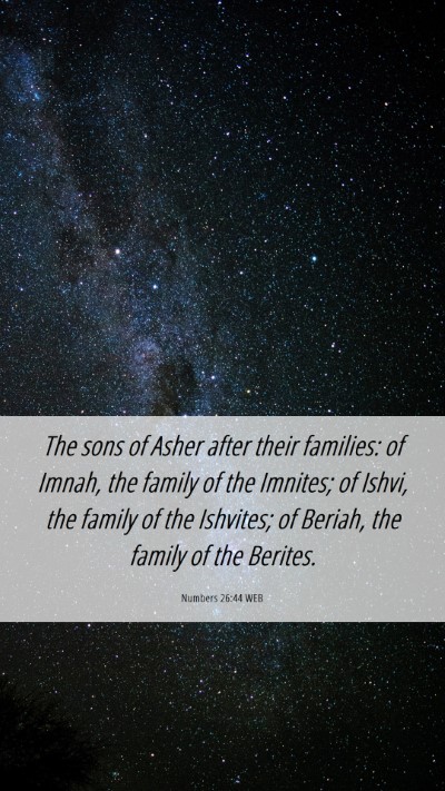 Picture 06 - Numbers 26:44 WEB Mobile Phone Wallpaper - The sons of Asher after their families: of Imnah, - Mobile Bible Verse Wallpaper