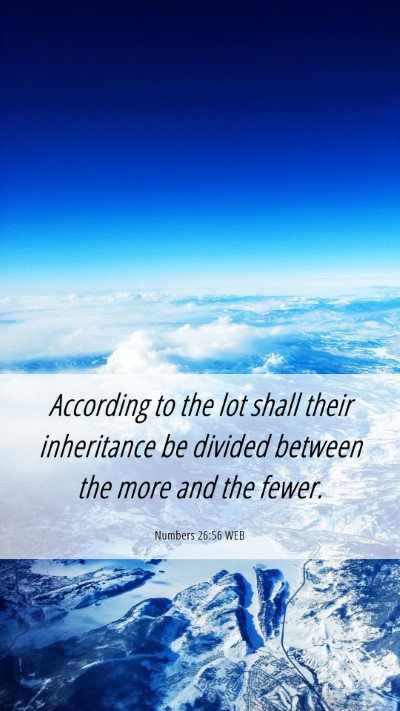 Picture 06 - Numbers 26:56 WEB Mobile Phone Wallpaper - According to the lot shall their inheritance be - Mobile Bible Verse Wallpaper