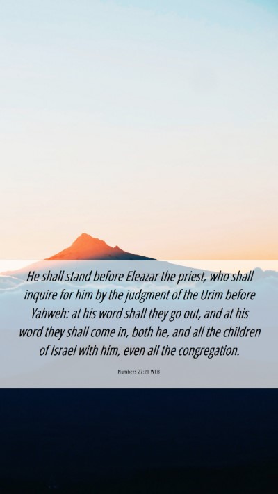 Picture 06 - Numbers 27:21 WEB Mobile Phone Wallpaper - He shall stand before Eleazar the priest, who - Mobile Bible Verse Wallpaper