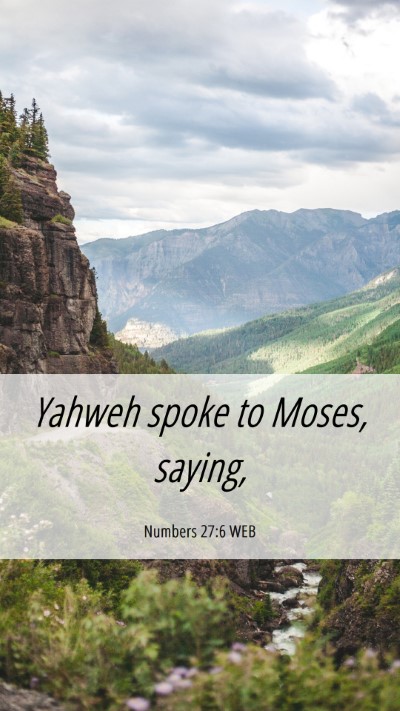 Picture 06 - Numbers 27:6 WEB Mobile Phone Wallpaper - Yahweh spoke to Moses, - Mobile Bible Verse Wallpaper