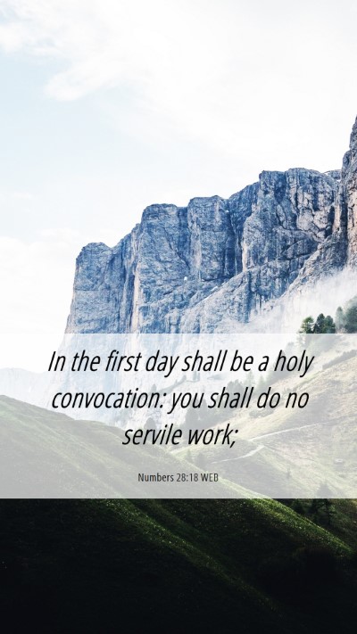 Picture 06 - Numbers 28:18 WEB Mobile Phone Wallpaper - In the first day shall be a holy convocation: you - Mobile Bible Verse Wallpaper