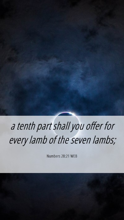 Picture 06 - Numbers 28:21 WEB Mobile Phone Wallpaper - a tenth part shall you offer for every lamb of - Mobile Bible Verse Wallpaper