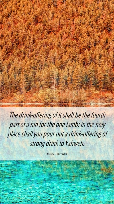 Picture 06 - Numbers 28:7 WEB Mobile Phone Wallpaper - The drink-offering of it shall be the fourth part - Mobile Bible Verse Wallpaper