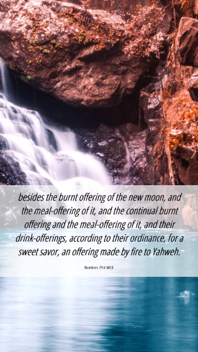 Picture 06 - Numbers 29:6 WEB Mobile Phone Wallpaper - besides the burnt offering of the new moon, and - Mobile Bible Verse Wallpaper