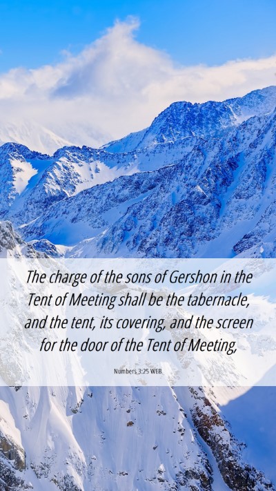 Picture 06 - Numbers 3:25 WEB Mobile Phone Wallpaper - The charge of the sons of Gershon in the Tent of - Mobile Bible Verse Wallpaper