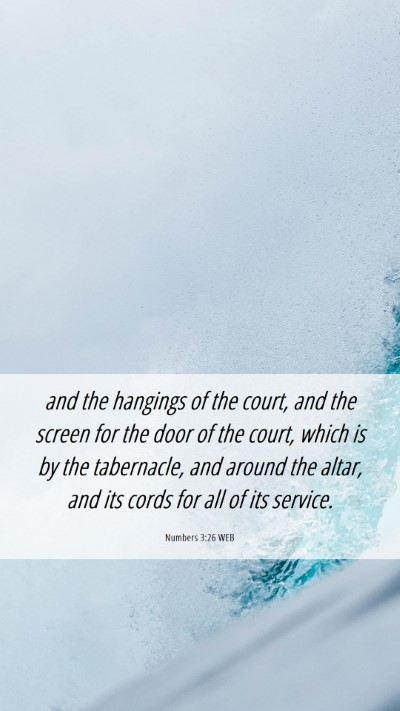 Picture 06 - Numbers 3:26 WEB Mobile Phone Wallpaper - and the hangings of the court, and the screen for - Mobile Bible Verse Wallpaper