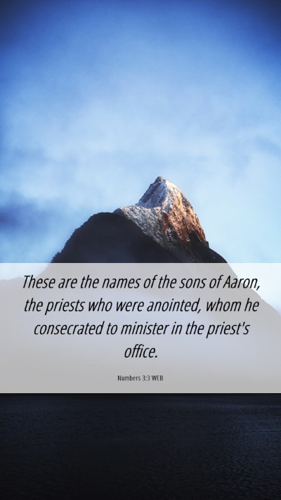 Picture 06 - Numbers 3:3 WEB Mobile Phone Wallpaper - These are the names of the sons of Aaron, the - Mobile Bible Verse Wallpaper