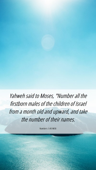 Picture 06 - Numbers 3:40 WEB Mobile Phone Wallpaper - Yahweh said to Moses, 