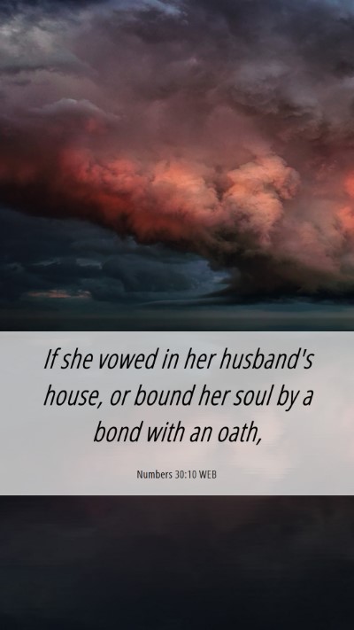 Picture 06 - Numbers 30:10 WEB Mobile Phone Wallpaper - If she vowed in her husband's house, or bound her - Mobile Bible Verse Wallpaper