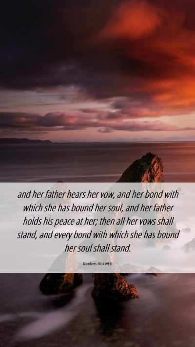 Picture 06 - Numbers 30:4 WEB Mobile Phone Wallpaper - and her father hears her vow, and her bond with - Mobile Bible Verse Wallpaper