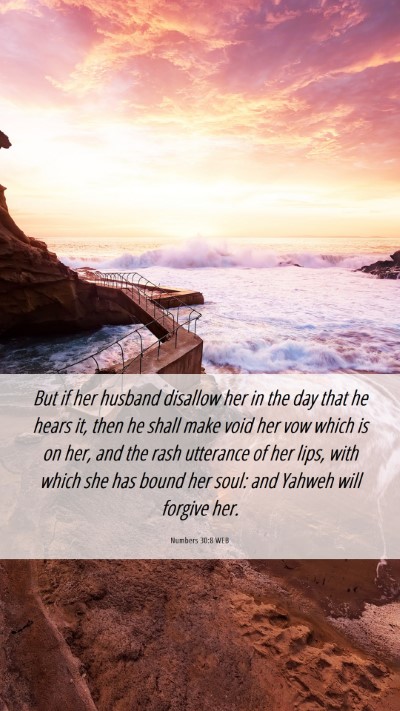 Picture 06 - Numbers 30:8 WEB Mobile Phone Wallpaper - But if her husband disallow her in the day that - Mobile Bible Verse Wallpaper