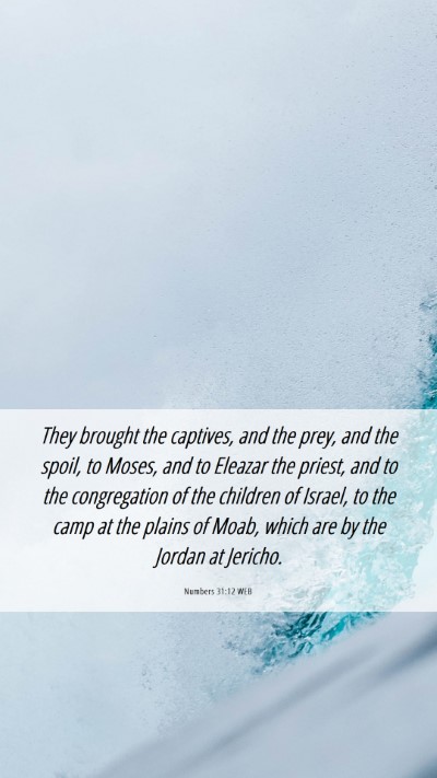 Picture 06 - Numbers 31:12 WEB Mobile Phone Wallpaper - They brought the captives, and the prey, and the - Mobile Bible Verse Wallpaper