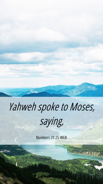 Picture 06 - Numbers 31:25 WEB Mobile Phone Wallpaper - Yahweh spoke to Moses, - Mobile Bible Verse Wallpaper