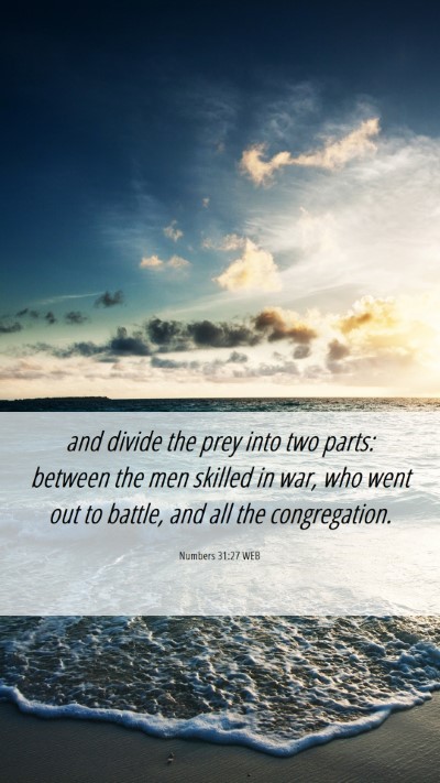 Picture 06 - Numbers 31:27 WEB Mobile Phone Wallpaper - and divide the prey into two parts: between the - Mobile Bible Verse Wallpaper