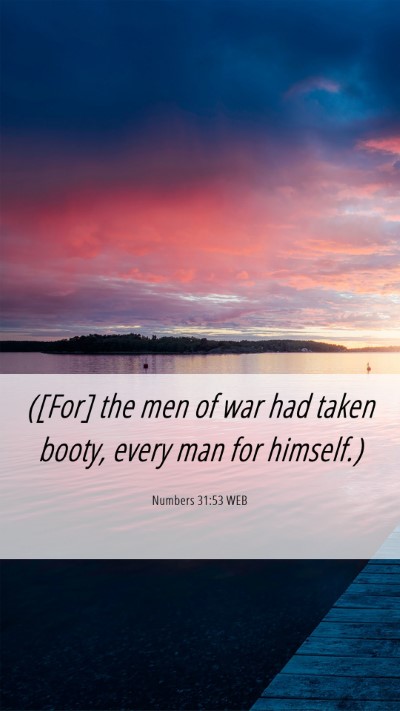 Picture 06 - Numbers 31:53 WEB Mobile Phone Wallpaper - ([For] the men of war had taken booty, every man - Mobile Bible Verse Wallpaper