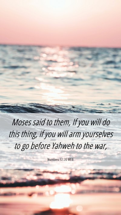 Picture 06 - Numbers 32:20 WEB Mobile Phone Wallpaper - Moses said to them, If you will do this thing, if - Mobile Bible Verse Wallpaper