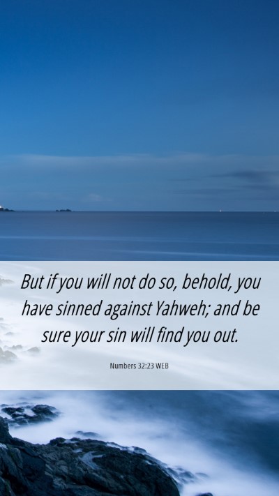 Picture 06 - Numbers 32:23 WEB Mobile Phone Wallpaper - But if you will not do so, behold, you have - Mobile Bible Verse Wallpaper