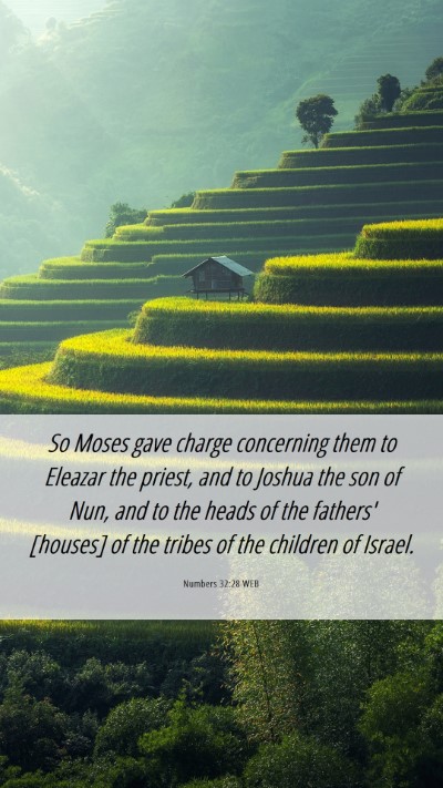 Picture 06 - Numbers 32:28 WEB Mobile Phone Wallpaper - So Moses gave charge concerning them to Eleazar - Mobile Bible Verse Wallpaper
