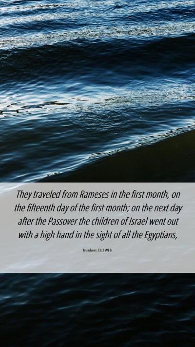 Picture 06 - Numbers 33:3 WEB Mobile Phone Wallpaper - They traveled from Rameses in the first month, on - Mobile Bible Verse Wallpaper