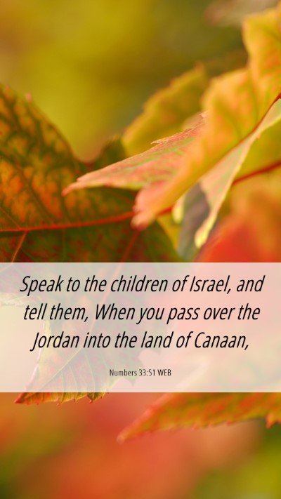 Picture 06 - Numbers 33:51 WEB Mobile Phone Wallpaper - Speak to the children of Israel, and tell them, - Mobile Bible Verse Wallpaper