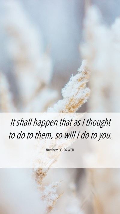 Picture 06 - Numbers 33:56 WEB Mobile Phone Wallpaper - It shall happen that as I thought to do to them, - Mobile Bible Verse Wallpaper